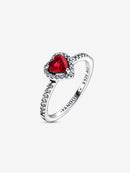 Anello Cuore in Rilievo Rosso