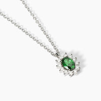 Girocollo in argento con smeraldo sintetico