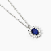 Girocollo in argento con zaffiro sintetico