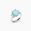 Anello con fusion stone azzurro ovale