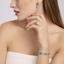 Anello con fusion stone azzurro ovale