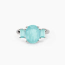 Anello con fusion stone azzurro ovale