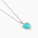 Girocollo in argento con glass azzurro