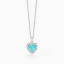 Girocollo in argento con glass azzurro