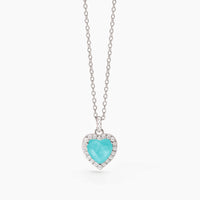 Girocollo in argento con glass azzurro