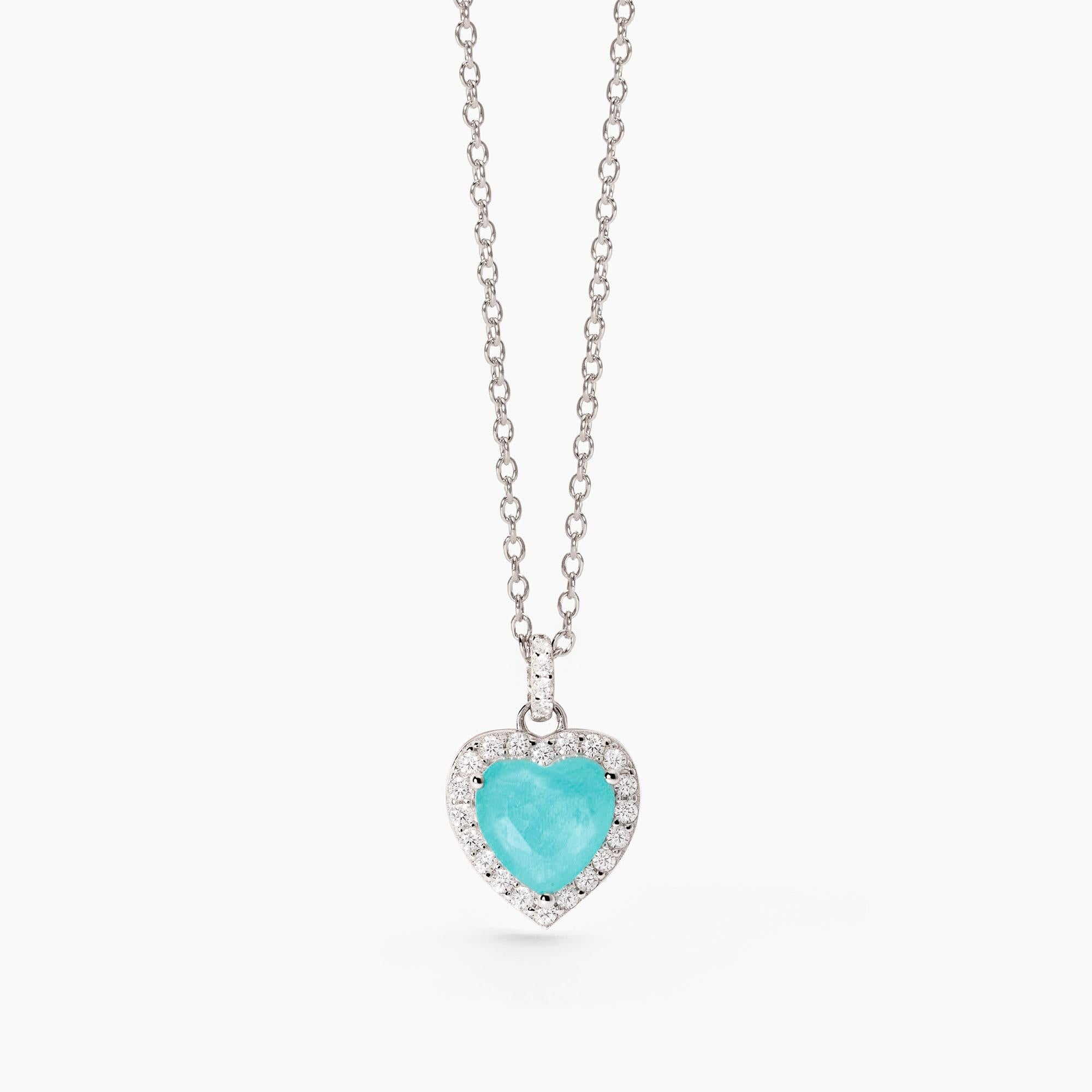 Girocollo in argento con glass azzurro