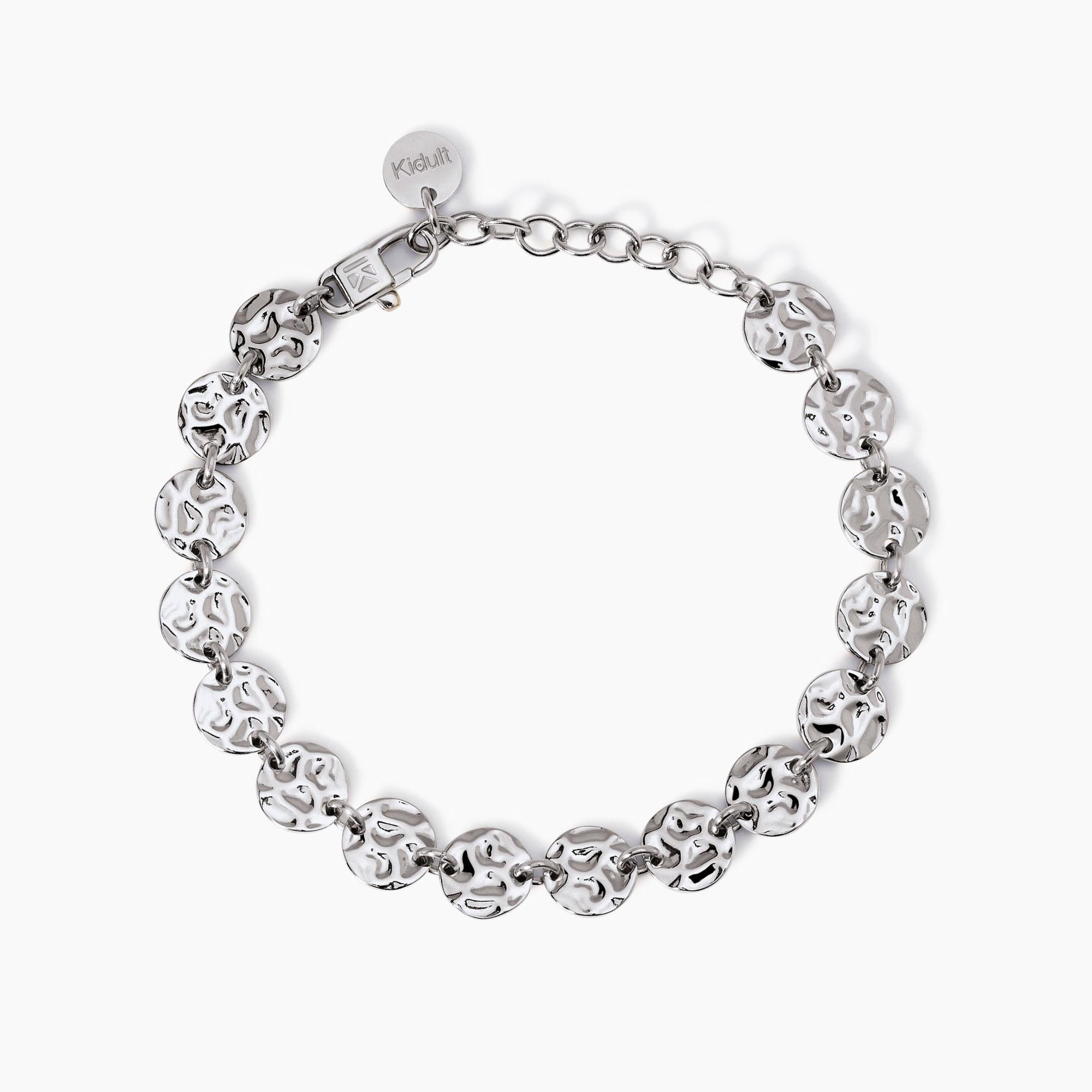 Bracciale con tondi effetto martellato