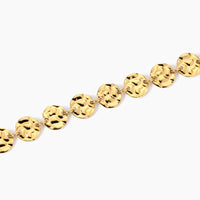 Bracciale dorato con tondi effetto martellato