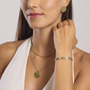 Bracciale dorato con tondi effetto martellato