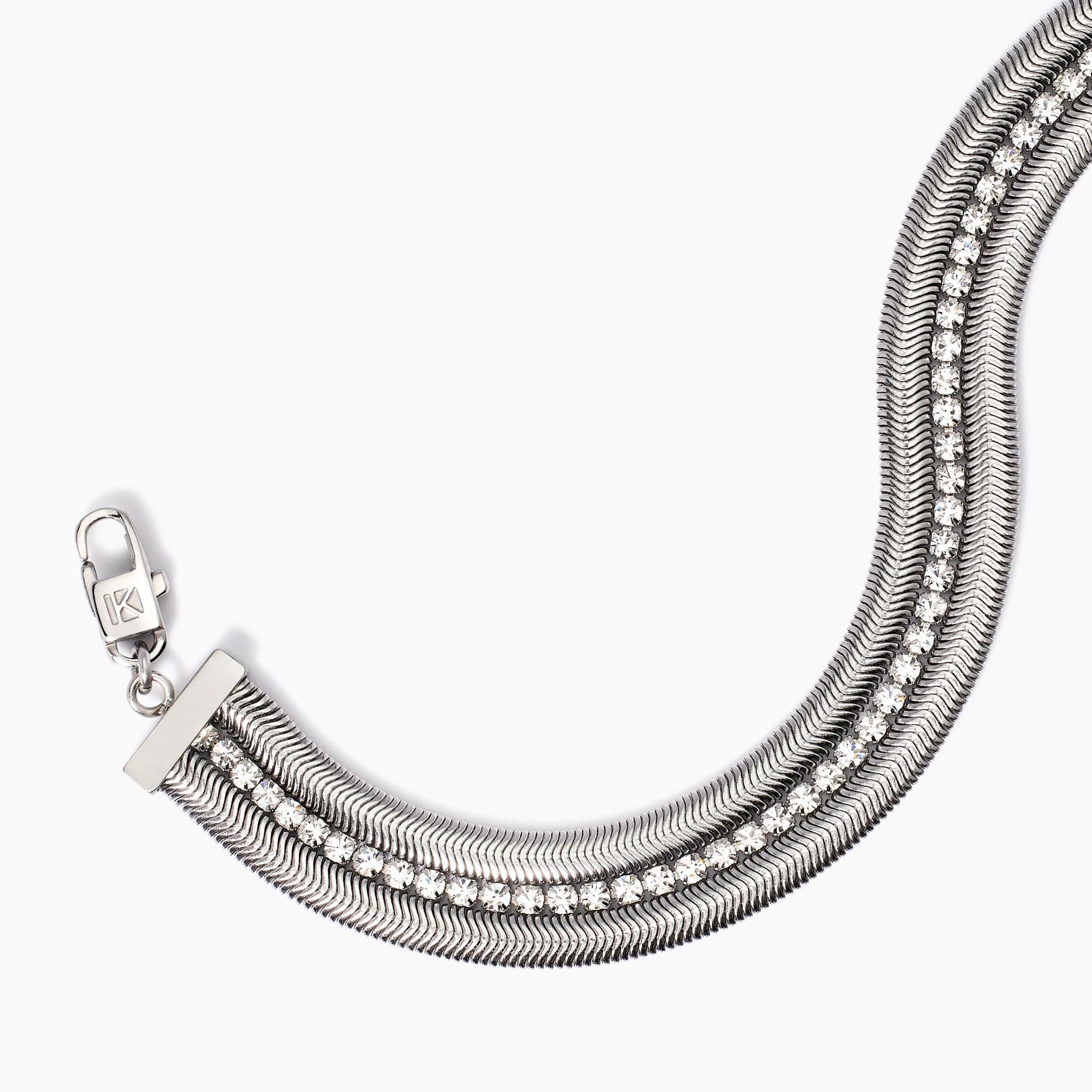 Bracciale con doppia catena e tennis