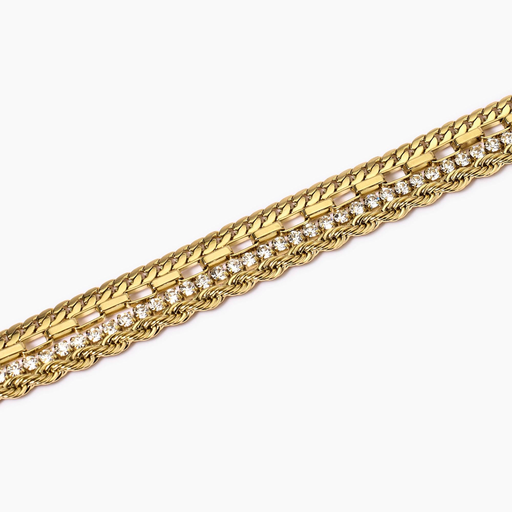 Bracciale dorato con tre catene