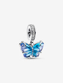 Charm Pendente Farfalla Vetro di Murano Blu