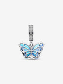 Charm Pendente Farfalla Vetro di Murano Blu