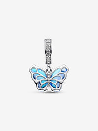 Charm Pendente Farfalla Vetro di Murano Blu