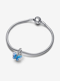 Charm Pendente Farfalla Vetro di Murano Blu