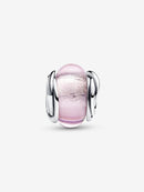 Charm Vetro di Murano Rosa e Cerchi