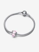 Charm Vetro di Murano Rosa e Cerchi