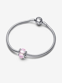 Charm Vetro di Murano Rosa e Cerchi