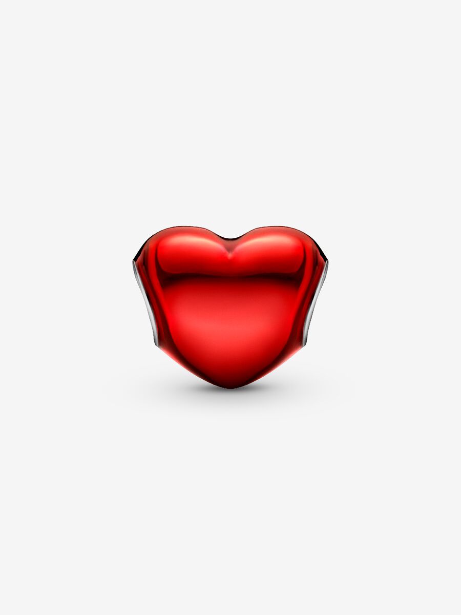 Charm Cuore Metallico Rosso