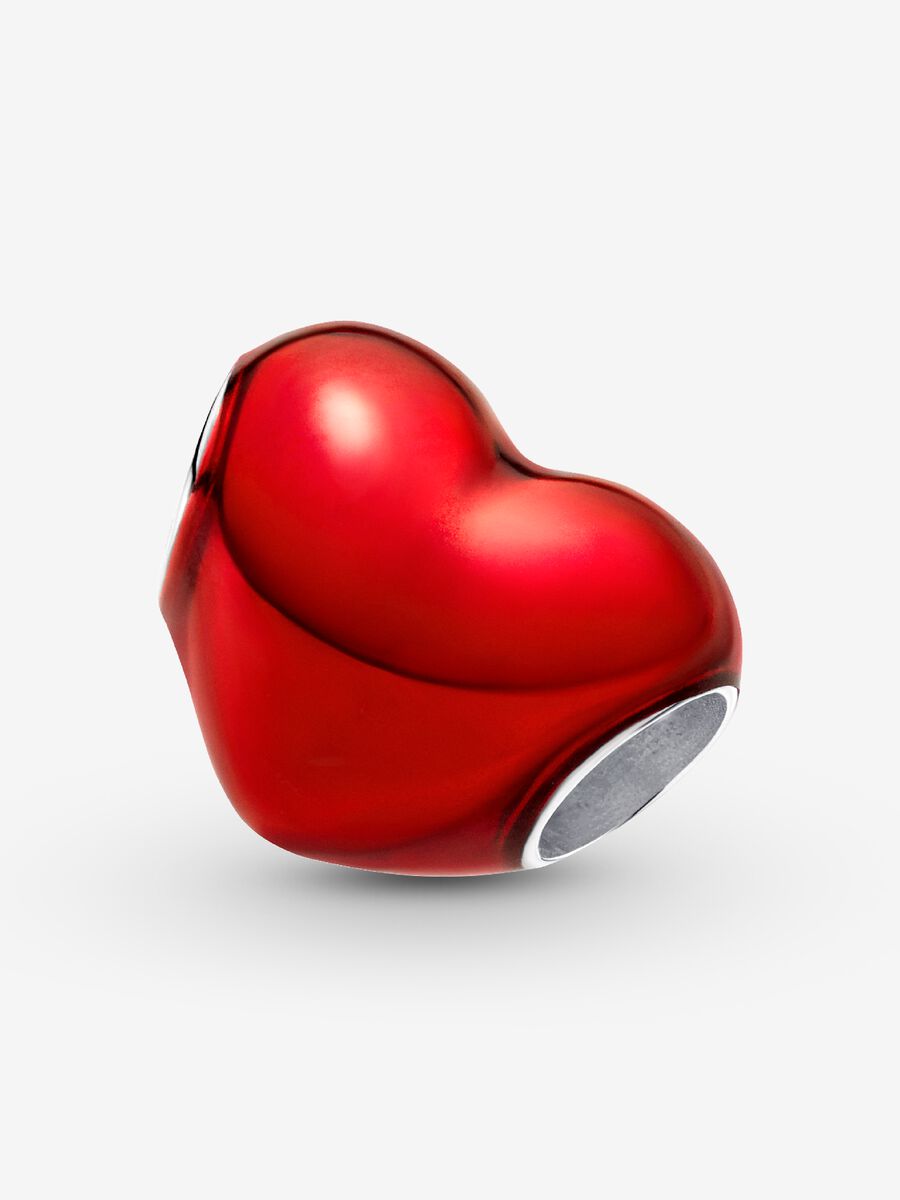 Charm Cuore Metallico Rosso