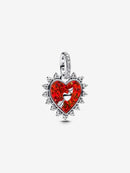 Charm Pendente Cuore Rosso con Freccia Girevole