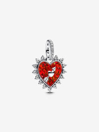 Charm Pendente Cuore Rosso con Freccia Girevole