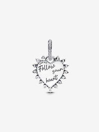 Charm Pendente Cuore Rosso con Freccia Girevole