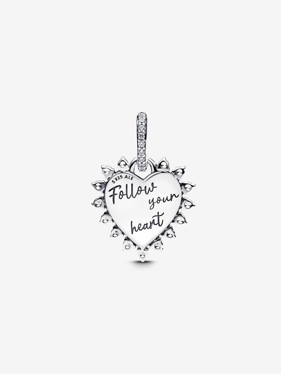 Charm Pendente Cuore Rosso con Freccia Girevole