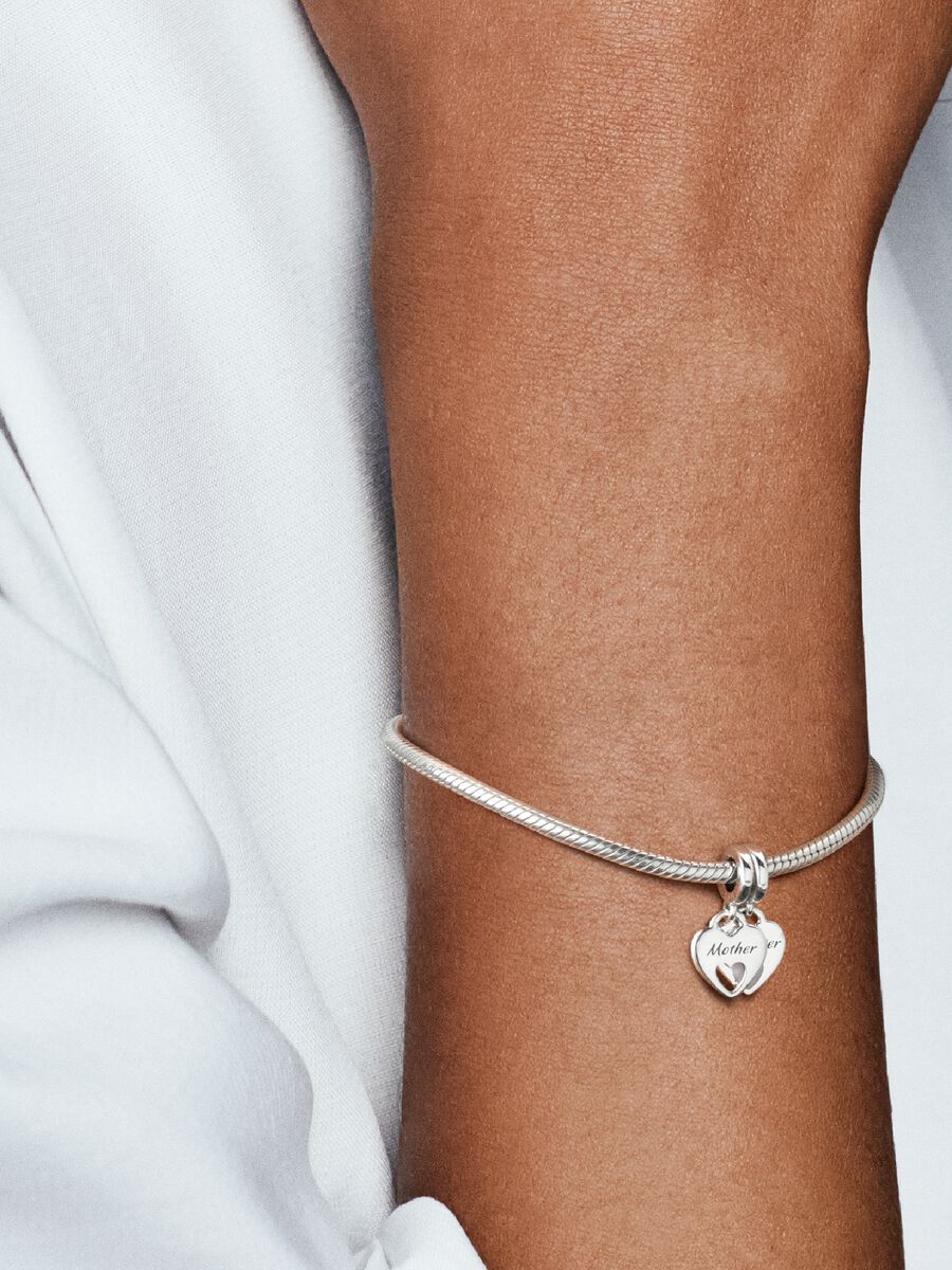 Charm Pendente Cuori Mamma e Figlia divisibile