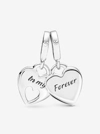Charm Pendente Cuori Mamma e Figlia divisibile