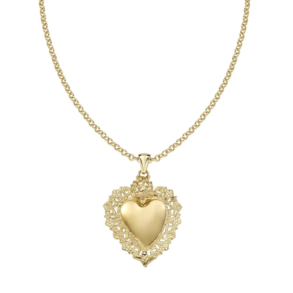 Collana con Pendente Sacro Cuore Dorato