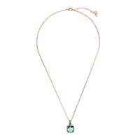 Collana Catena Rolo con Prisma Gem Quadrata e Pavé
