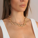 Collana Girocollo Maxi Maglie Quadrate Martellate