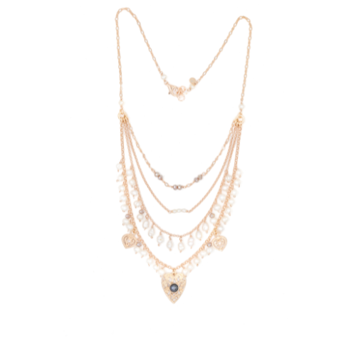Collana multifilo con cuore