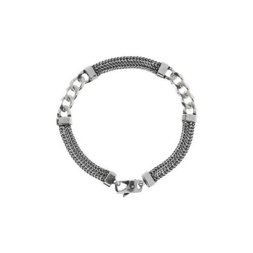 Bracciale con Catena Grumetta e Doppia Catena Spiga
