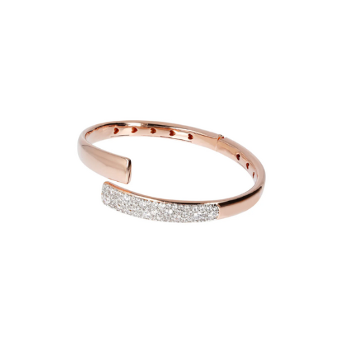 Bracciale Rigido Contrarié con Pavé in Cubic Zirconia