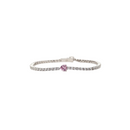 Bracciale tennis con zircone rosa a cuore