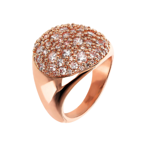 Anello Chevalier con Tondo Pavé in Cubic Zirconia