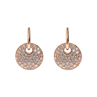 Orecchini Pendenti con Tondo Traforato e Pavé in Cubic Zirconia