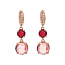 Orecchini Pendenti con Prisma Gem Tonde e Pavé in Cubic Zirconia