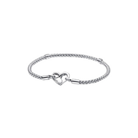 Bracciale Moments Maglia Geometrica con Chiusura a Cuore