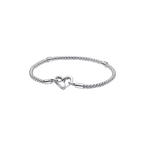 Bracciale Moments Maglia Geometrica con Chiusura a Cuore