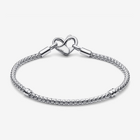 Bracciale Moments Maglia Geometrica con Chiusura a Cuore