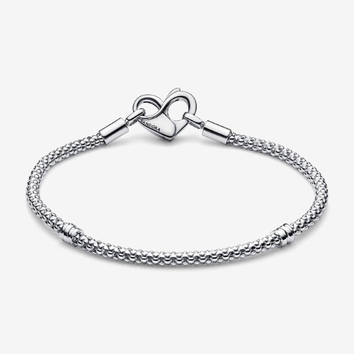 Bracciale Moments Maglia Geometrica con Chiusura a Cuore