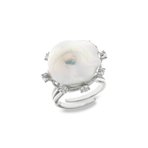 Anello con perle di fiume Australliane