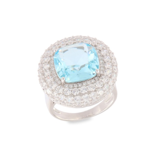 Anello con pietra colore acquamarina