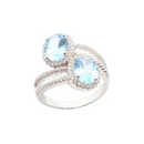 Anello intrecciato con pietra azzurra