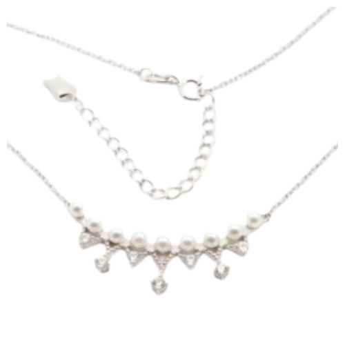 Collana con zirconi e perle
