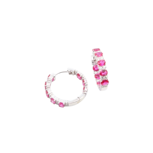 Orecchini a cerchio rosa