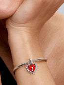 Charm Pendente Cuore Rosso con Freccia Girevole